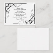 Black Flower Divider na begrafenis bedankkaarten Notitiekaartje (Voorkant / Achterkant)