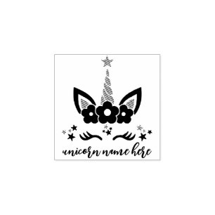Black Flower Hair Unicor Rubberstempel