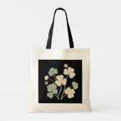 "Black Flower Jumbo Canvas tas – Ai design (Achterkant)