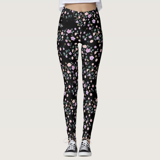 Black Flower Lady Leggings (Voorkant)
