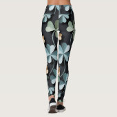 "Black Flower Leggings-Christelijk AI-ontwerp Leggings (Achterkant)