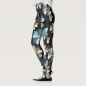 "Black Flower Leggings-Christelijk AI-ontwerp Leggings (Links)