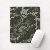 Black Flower Line Art Muismat (Met muis)