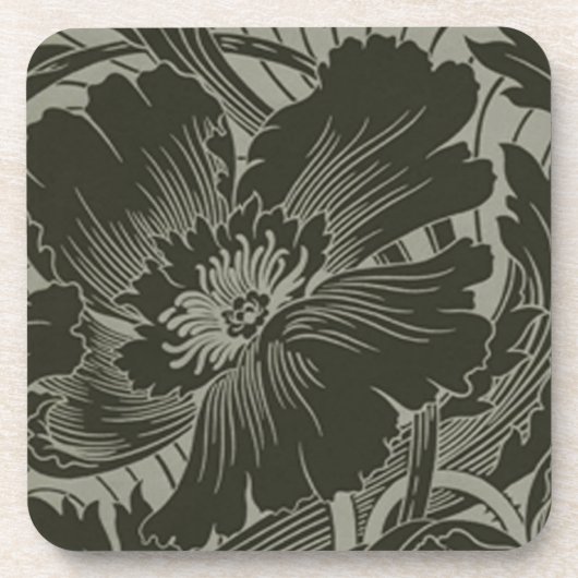 Black Flower Line Art-Onderzetters Onderzetter (Voorkant)