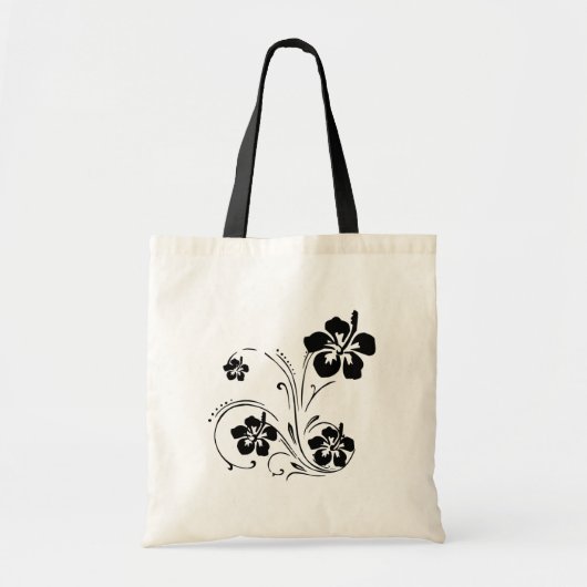 Black Flower Stencil Persoonlijke Canvas tas (Voorkant)