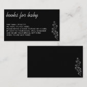 Black Flower Summer Herfst Gift Books Baby Informatiekaartje (Voorkant / Achterkant)