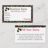 Black Flowered Designer Visitekaartje Kortingskaartje (Voorkant / Achterkant)