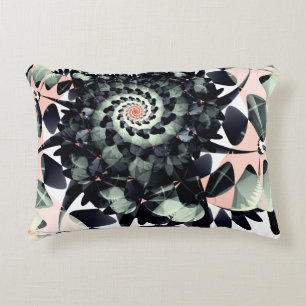 Black Flowers Abstract Accent Kussen
