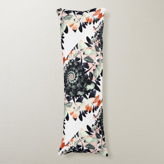 Black Flowers Abstract Lichaamskussen (Voorkant Verticaal)