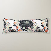 Black Flowers Abstract Lichaamskussen (Voorkant)