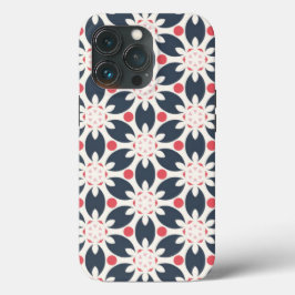 Black Flowers and Pink Spots Pattern Case-Mate iPhone Case
