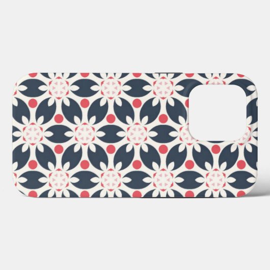 Black Flowers and Pink Spots Pattern Case-Mate iPhone Case (Achterkant (horizontaal))