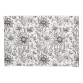 Black flowers drawing kussensloop (Voorkant)