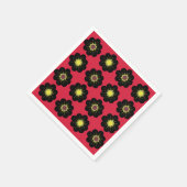 Black Flowers Floral Pattern Servet (Hoek)