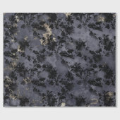 Black Flowers Graphite Sepia Grungy Ink Shabby Cadeaupapier (Vlak)