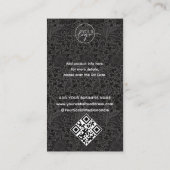 Black Flowers Handmade Logo QR Code Dank je wel Visitekaartje (Achterkant)