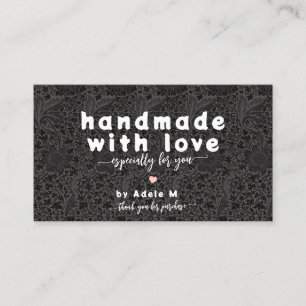 Black Flowers Handmade Logo QR Code Dank je wel Visitekaartje