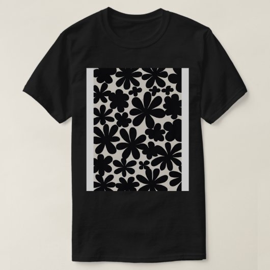 Black Flowers Patroon T-shirt (Design voorkant)