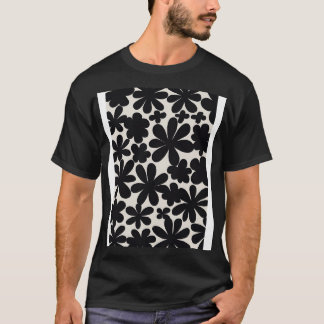 Black Flowers Patroon T-shirt
