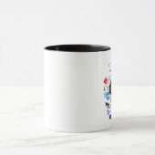 Black Fluffy Cat met bloemen Mok (Midden)