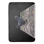 Black Fluffy Chicken Pop Out Memory Bath Foam Mat. Badmat (Voorkant Verticaal)