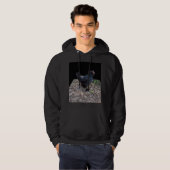 Black Fluffy Rooster Dimensional Art Hoodie (Voorkant volledig)