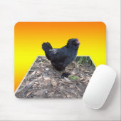 Black Fluffy Rooster Dimensional Art Muismat (Met muis)