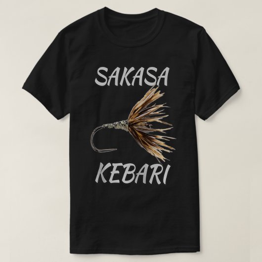 Black Fly Tenkara Fly Fishing s Sakasa Kebari Flie T-shirt (Design voorkant)