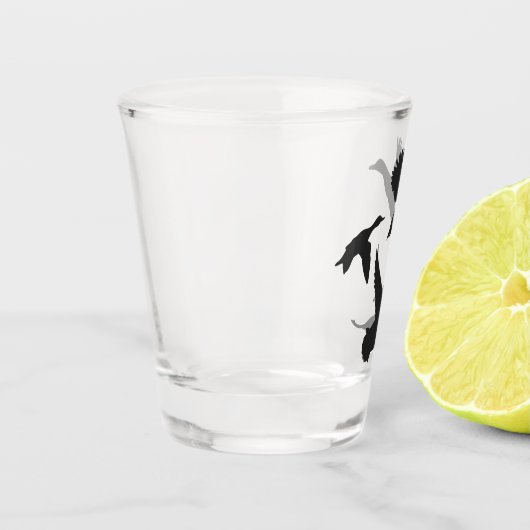 Black Flying Ducks Silhouette Shot Glas (Links)