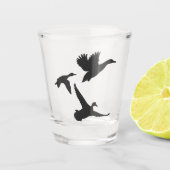 Black Flying Ducks Silhouette Shot Glas (Voorkant)