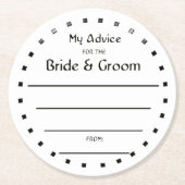 Black Foil Weddenschap 2 cent voor bruid en bruin Ronde Kartonnen Onderzetter (Voorkant)