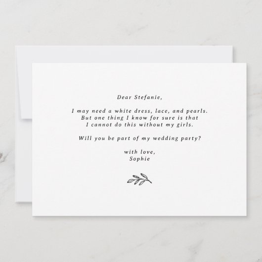 Black Foliage die mijn matron van eer is Kaart (Achterkant)