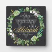 BLACK FOLIAGE WREATH STAR BAR BAT MITZVAH WELCOME FOTOPLAAT (Voorkant)
