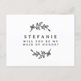 Black Foliage Wreath zal je mijn dienstmeisje zijn Briefkaart