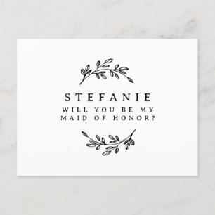 Black Foliage Wreath zal je mijn dienstmeisje zijn Briefkaart