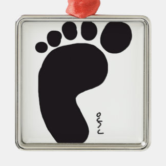 Black Foot Print Metalen Ornament