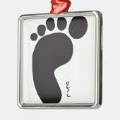 Black Foot Print Metalen Ornament (Links)
