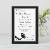 Black Football Couples Wedding Shower Uitnodiging (Staand voorkant)