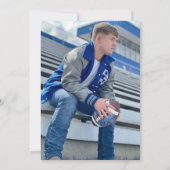 Black Football Foto Birthday Party nodigt uit (Achterkant)