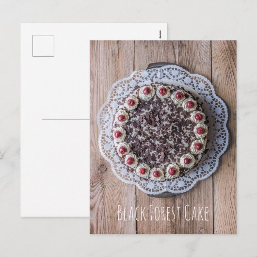 Black Forest Cake Gateau voor snoepmakers Feestdagenkaart (Voorkant / Achterkant)