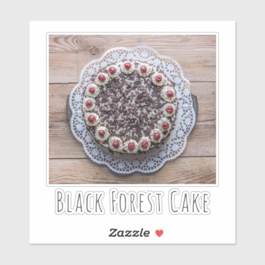 Black Forest Cake Gateau voor snoepmakers Sticker (Vel)