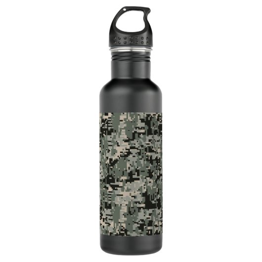 Black Forest Digital Camo Pattern Waterfles (Voorkant)
