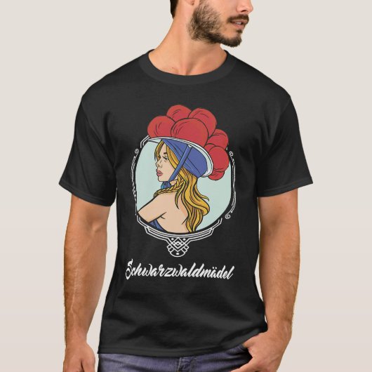 Black Forest girl with traditional Bollen hat T-shirt (Voorkant)
