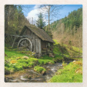 Black Forest Grist Mill Duitsland Glazen Onderzetter (Voorkant)