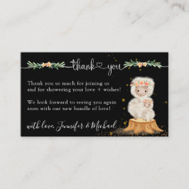Black Forest Lamb Sheep Baby shower Dank u Informatiekaartje