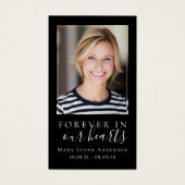 Black Forever in Our Hearts Memorial Kaart (Voorkant)