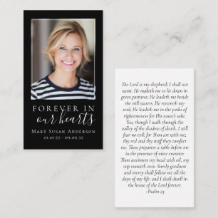 Black Forever in Our Hearts Memorial Kaart Notitiekaartje