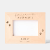 Black Forever in Our Hearts Paws Dog Memorial Gegraveerde Lijstjes (Voorkant)
