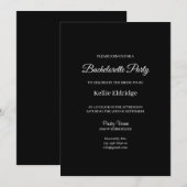 Black Forever Love Bachelorette Party Invitation Kaart (Voorkant / Achterkant)