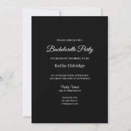 Black Forever Love Bachelorette Party Invitation Kaart